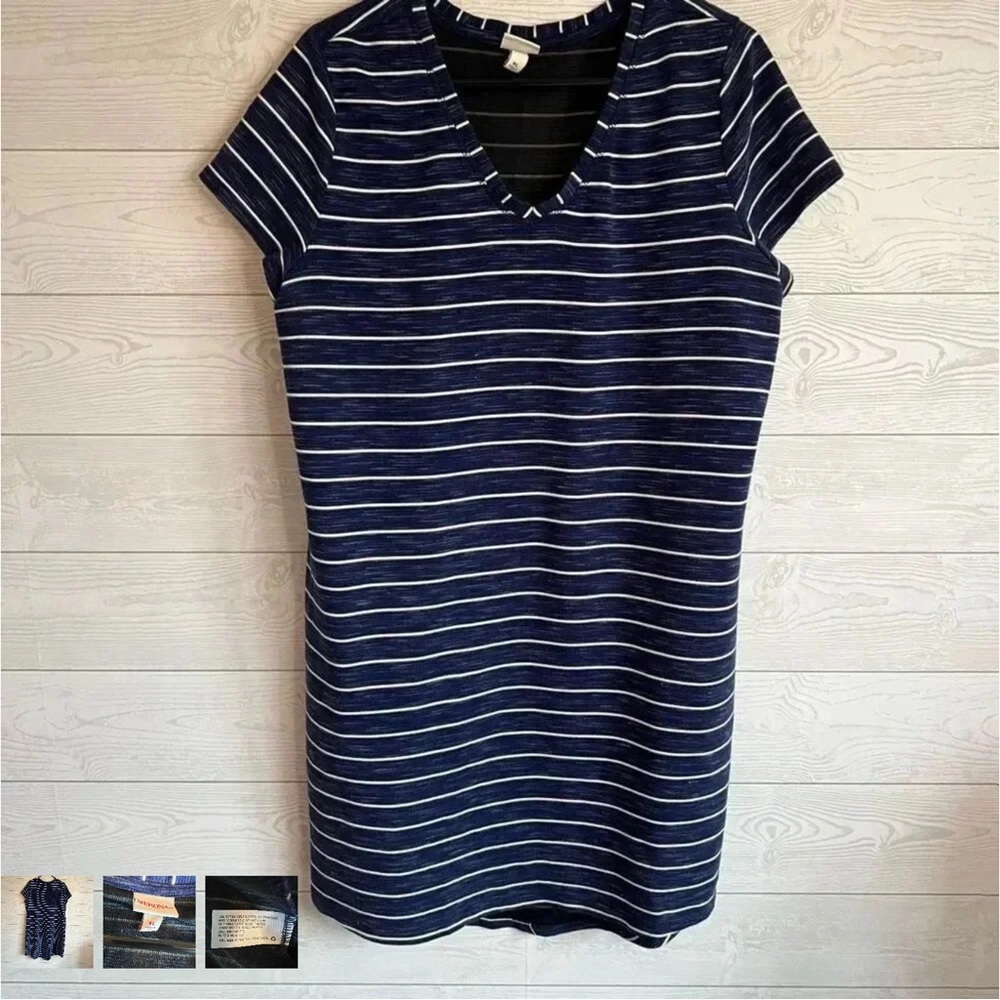 Merona Navy Striped V-Neck Dress XL